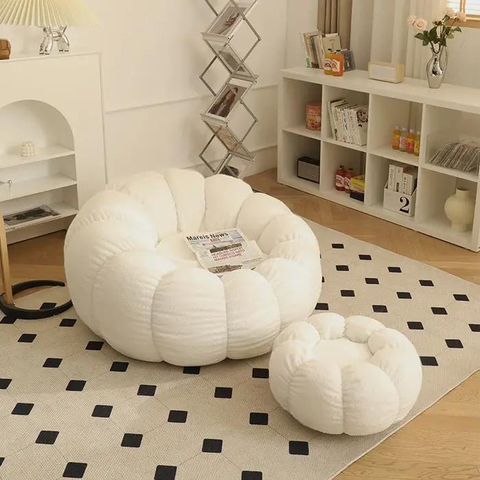 Canapé paresseux avec tabouret pour chambre à coucher, chaise de balcon, canapé de loisirs, canapé d