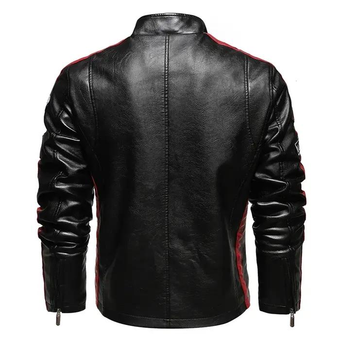 Veste de moto Vintage pour hommes, nouvelle veste de motard en cuir, manteau bombardier brodé, parde