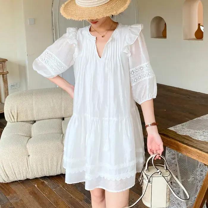 Pouvez-vous psyLady-Mini robe évidée à manches bouffantes pour femmes