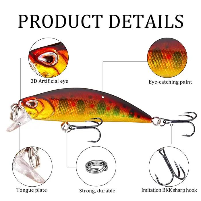 1 pièces leurre de pêche méné 4.9g 6cm Wobbler lent coulant artificiel en plastique dur appât manive
