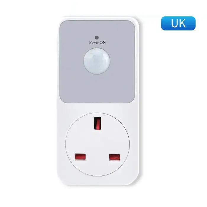 Protecteur de Prise PIR avec Veilleuses LED Universel Compatible EU FR US UK Plug Grande Sensibilité Automatique Intelligente Économie d’Énergie Usage Intérieur Occasions Spéciales
