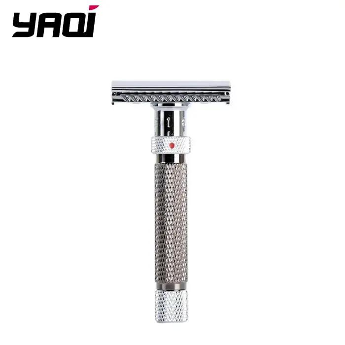 Yaqi – rasoir de sécurité réglable pour hommes, couleur Chrome et bronze à coupe finale