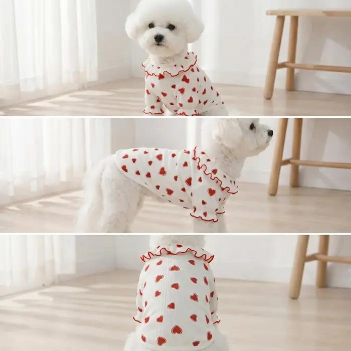 T-shirt pour animaux de compagnie avec imprimé de fruits et volants