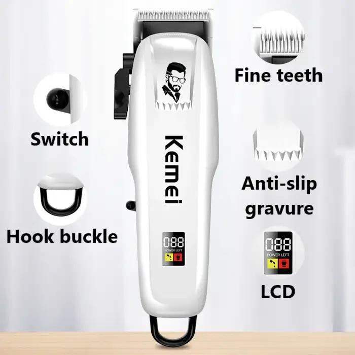Kemei tondeuse à cheveux professionnelle tondeuse à cheveux Rechargeable pour hommes rasoir Machine