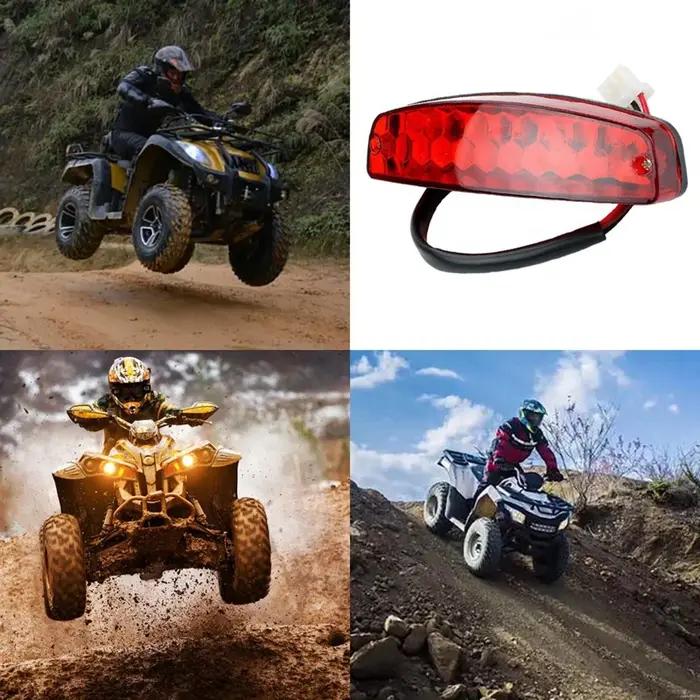 Feu stop à 3 fils pour ATV, feu arrière rouge pour quad tout-terrain, accessoire de signalisation pour véhicules tout-terrain, matériel PCMetal, design moderne et sécurité accrue pour sorties nocturnes