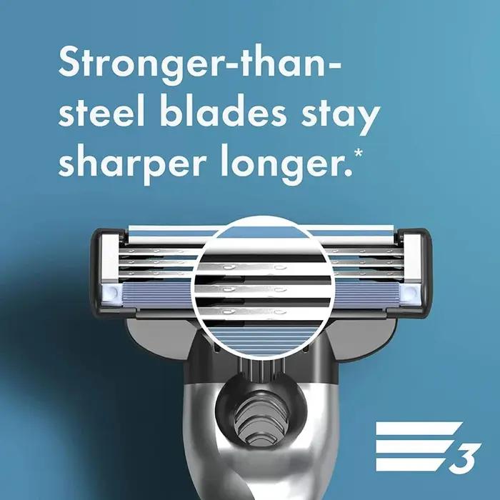 Gillette-Rasoir de tête Mach 3 pour hommes, adhérence quotidienne avec Lubstrips, 3 couches, coupe r