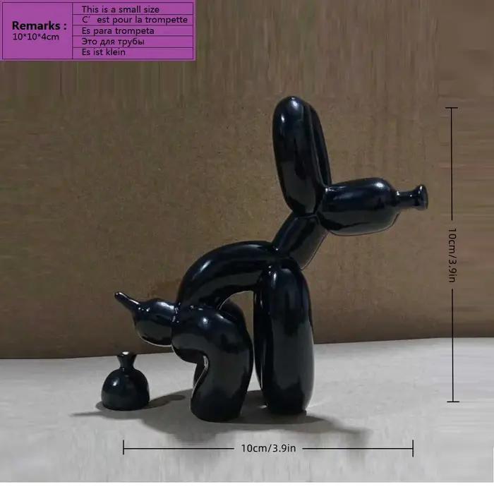Statue décorative d'animal de chien de ballon de Squat d'art moderne, adaptée au salon intérieur, fe