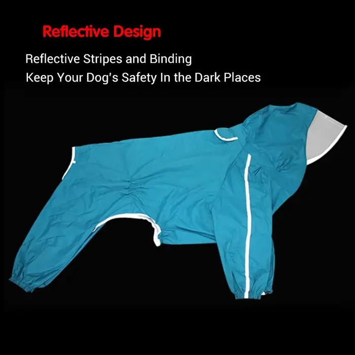 Manteau imperméable pour chiens de grande taille, veste de pluie imperméable à capuche entièrement couverte avec housse arrière amovible, vêtements pour animaux de compagnie Husky Samoyède