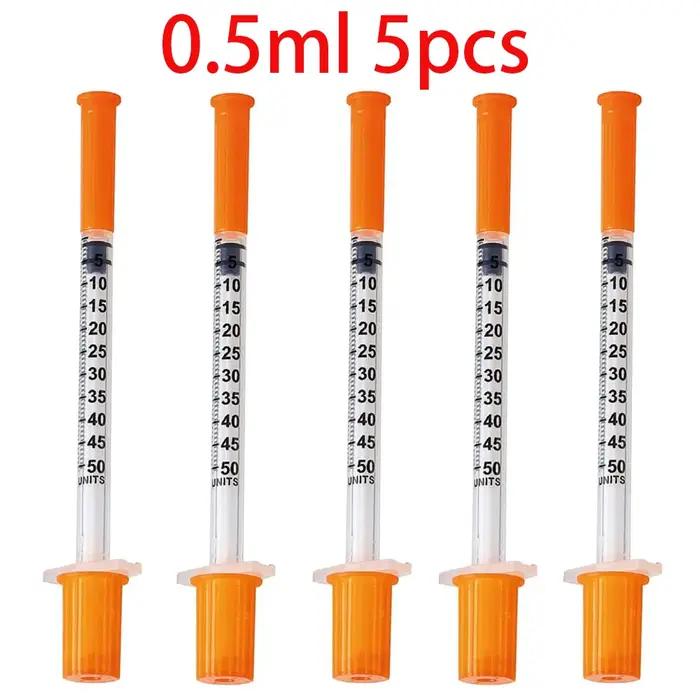 Seringue vétérinaire jetable en plastique avec aiguille, 0,5 ml/1 ml, 30/15/5 pièces, adaptée aux an