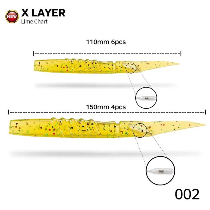 Hunthouse Xlayers leurre de pêche souple 110mm 5.3g 6 pièces 150mm 14g 4