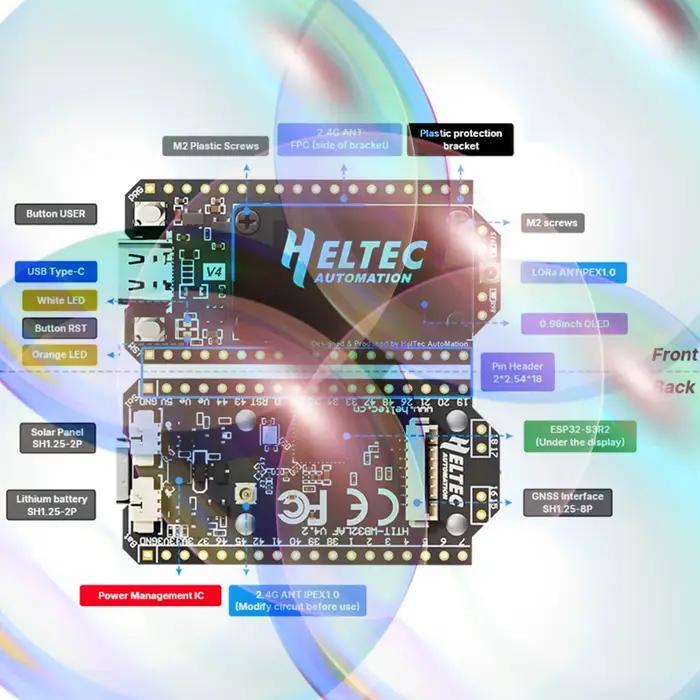 Carte de développement IoT LoRa 32 V4 ESP32 pour Meshtastic WiFi Bluetooth multifonctionnelle avec écran OLED 0,96 pouce – Carte de démonstration