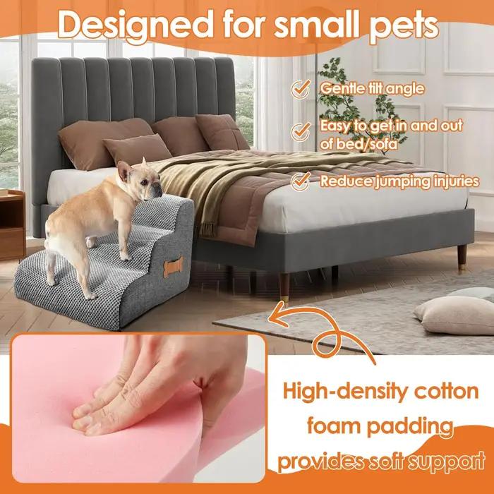Rampe d'accès pour chiens, escalier pour animaux de compagnie, poignée en os, pour chiots, à côté du canapé, du lit, pour protéger les articulations des chiens âgés