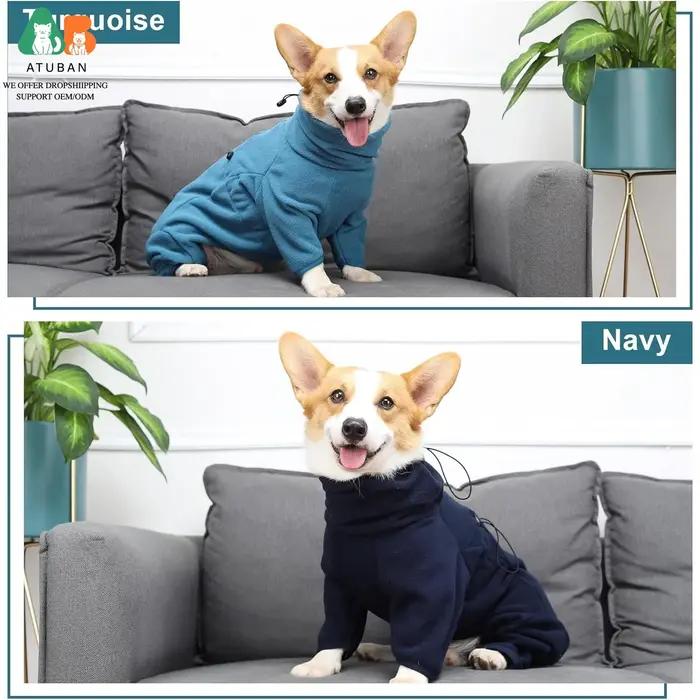 ATUBAN Manteau d'hiver pour chien, combinaison en polaire, veste sweat-shirt pour chien, pyjama intégral pour la randonnée, la marche et le sommeil du chien