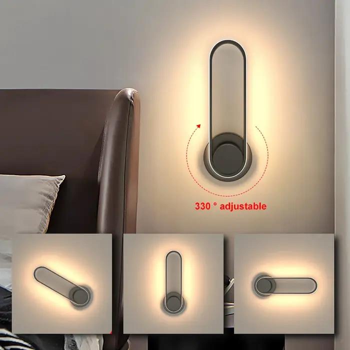 Applique Murale LED Rotative et Résistante à 330 °, Projecteur pour Escaliers, Salon, Chambre à Couc