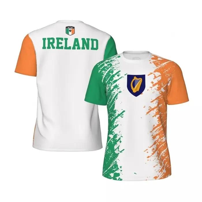 T-shirt de sport imprimé en 3D à manches courtes pour hommes