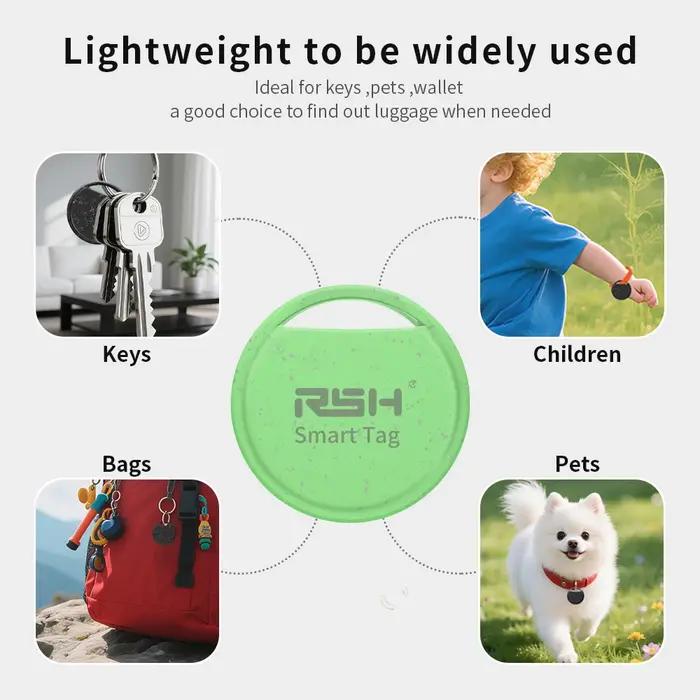 Smart Tag RSH pour Android - Étiquette intelligente en matériau écologique - Système de suivi anti-perte pour clés, animaux de compagnie et effets personnels - Compatible avec Google Find Hub