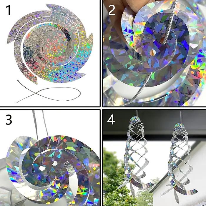 Répulsifs spirales réfléchissantes pour oiseaux de jardin piscine et maison sécurisant l'espace extérieur pour tranquillité et beauté