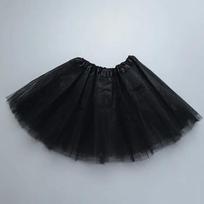 Fille élastique Ballet Dancewear Tutus Mini jupe pour fête d'anniversaire danse 3 couches Tulle Tutu