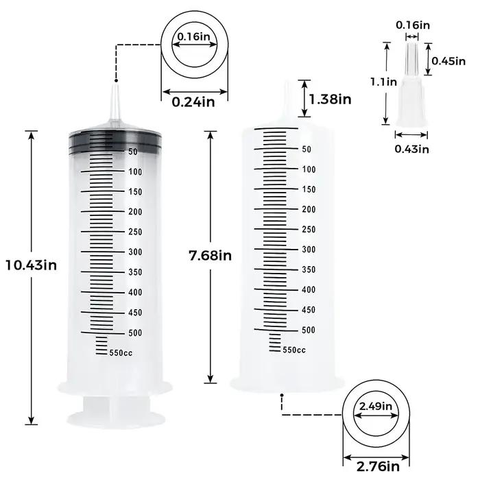 Seringue à tuyau de 100ml-550ml avec 100cm, pompe de grande capacité, injecteur hydroponique, sering