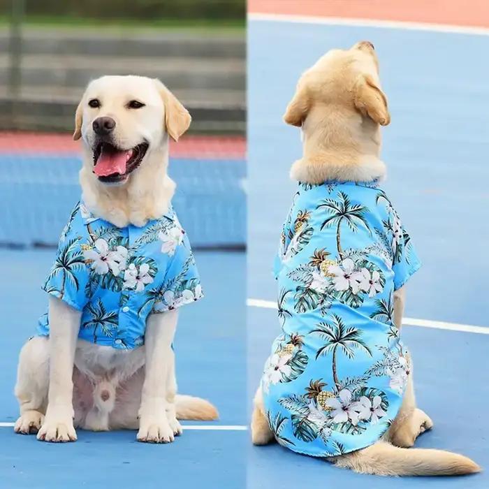 Chemise hawaïenne d'ananas de plage pour chien de petite et moyenne taille
