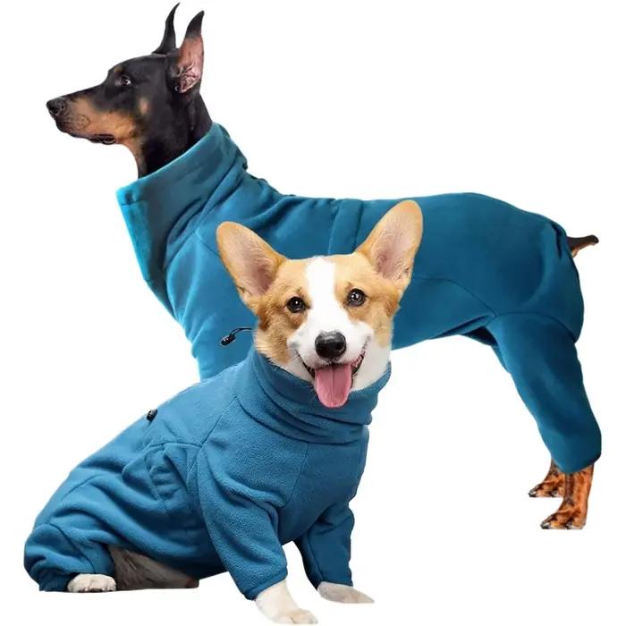 ATUBAN Manteau d'hiver pour chien, combinaison en polaire, veste sweat-shirt pour chien, pyjama intégral pour la randonnée, la marche et le sommeil du chien