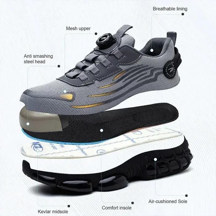 Chaussures de sécurité pour hommes bottes de protection élastiques chaussures décontractées à la mode respirantes protection contre les odeurs chaussures de travail pour hommes occasions spéciales