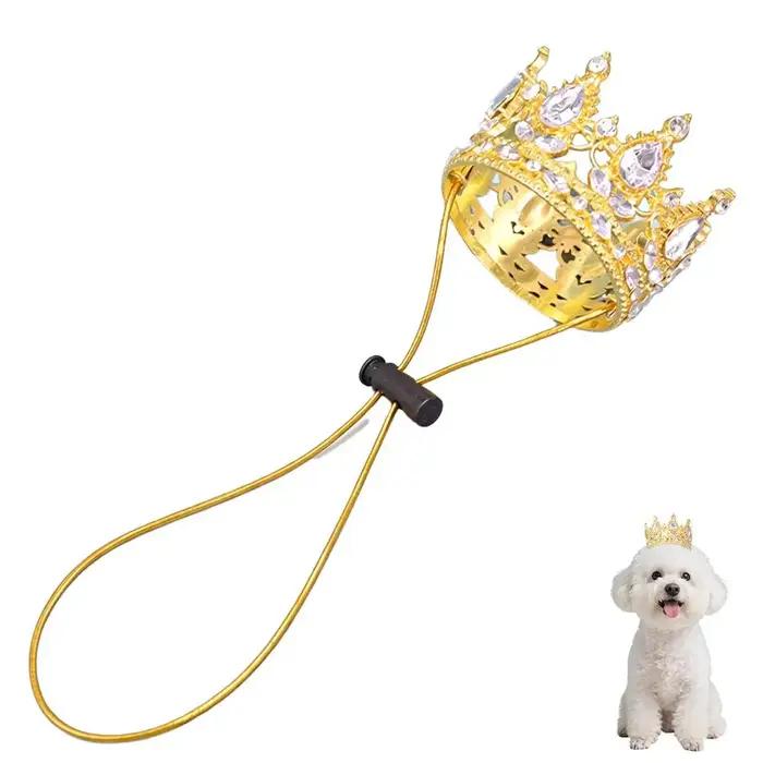Chapeau couronne amusant pour animaux de compagnie, accessoires de fête d'anniversaire réglables pou
