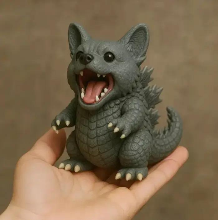 Figurine de chien monstre