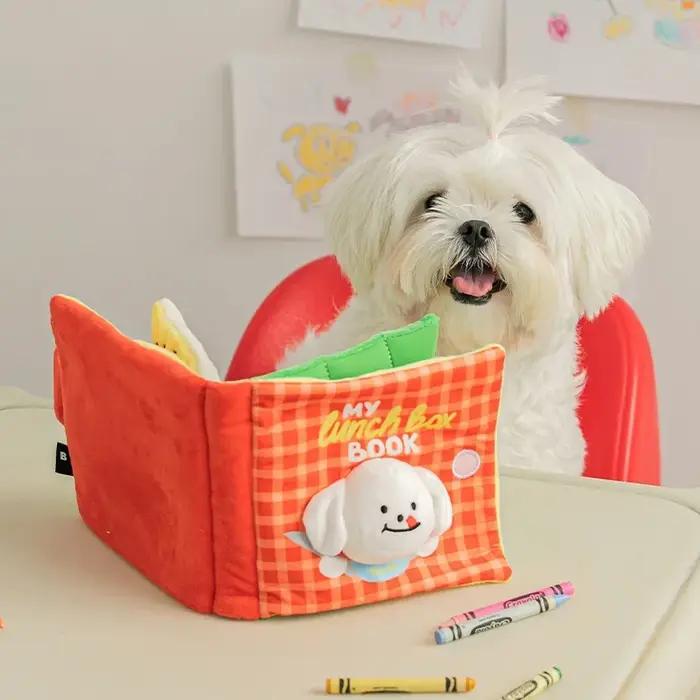 Jouet interactif pour chien Snuffle Book, tapis de jeu cachette et d'apport, jouet de puzzle olfactif anti-stress pour chiens de petite et moyenne taille