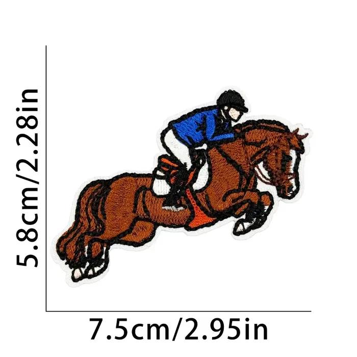 Patch brodé d'équitation pour T-shirt, sac à dos, décoration de vêtements, accessoires de réparation, applique, autocollant occassions spéciales DIY