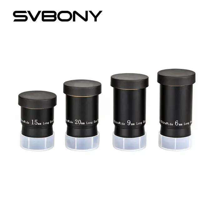 Kit d'oculaires pour télescope SVBONY 1,25" 6/9/15/20 mm 66 ° Ensemble d'oculaires FMC ultra grand
