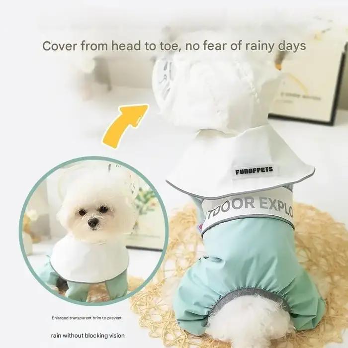 Imperméable pour chien imperméable à couverture complète réfléchissante