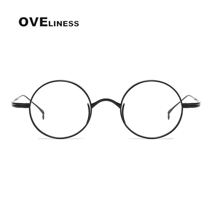 Monture de lunettes en titane pur pour hommes rétro rond montures de lunettes de Prescription femmes