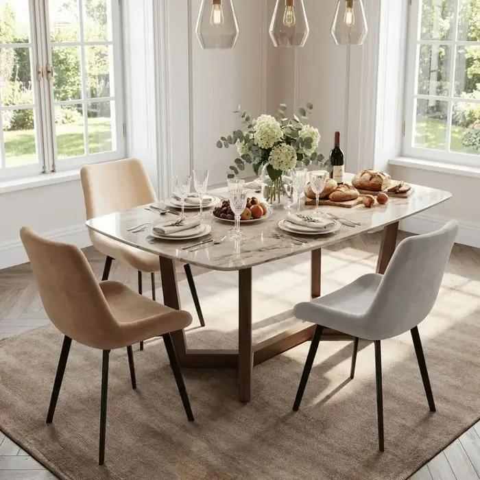 Housses de chaise en velours modernes pour salon unisexe adultes couleurs variées pour chaises à dos court et incurvé décoration de fête et occasions spéciales