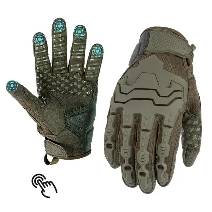 Gants tactiques cinq doigts fonction tactile - Protection extérieure anti-dérapage cyclisme résistance aux chocs