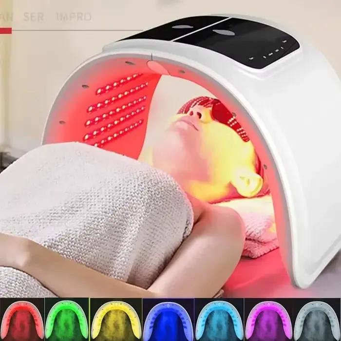 Masque Facial LED 7 Couleurs Or Rose Vert Spa Traitement PDT Soins de Peau Anti-Âge Occasions Spéciales