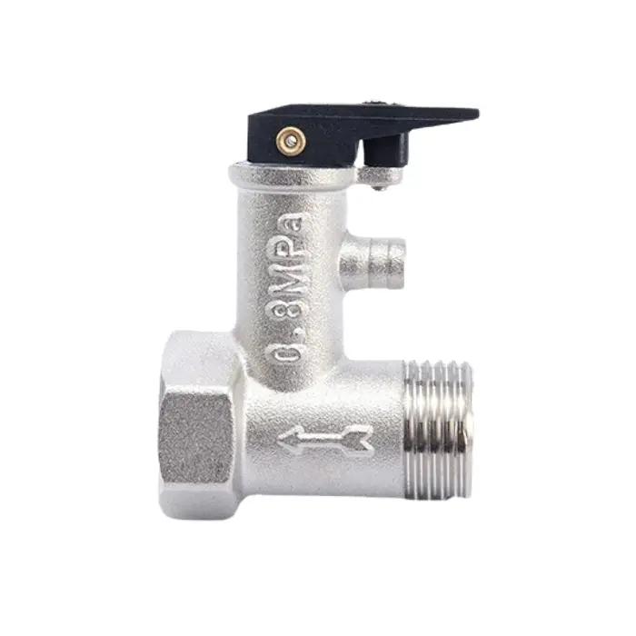 Soupape de Sécurité Chauffe Eau 1/2 Pouce en Laiton Soupape de Décharge de Pression Réglable avec Ressort et Clapet Anti Retour 0.7-0.9MPa