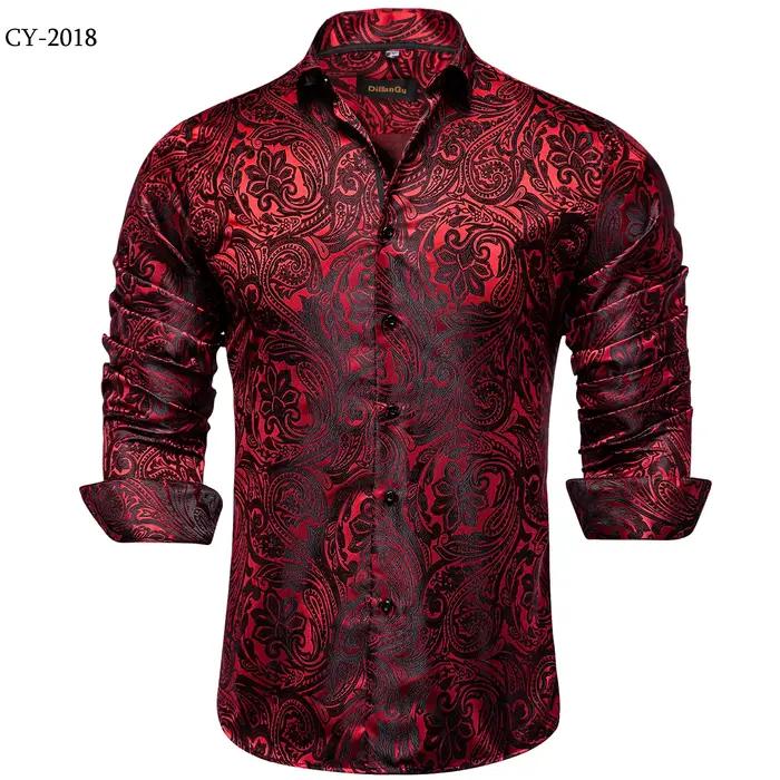 Chemises habillées de luxe pour hommes à manches longues en polyester