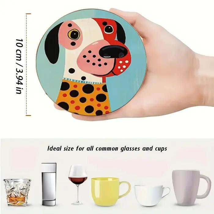 6 pièces 2D disque en bois Portrait chien thème signe ménage