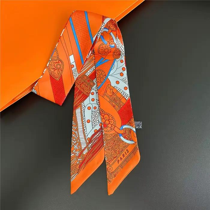 Magnifique Foulard d'été imprimé selle, Design de marque pour femmes, sac slim, bandeau pour cheveux