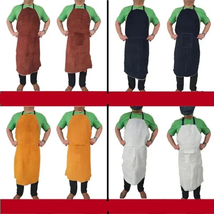 Tablier de soudage professionnel en cuir de vache pour soudeurs, forgerons et charpentiers, vêtements de travail résistants à la chaleur et aux flammes pour hommes et femmes