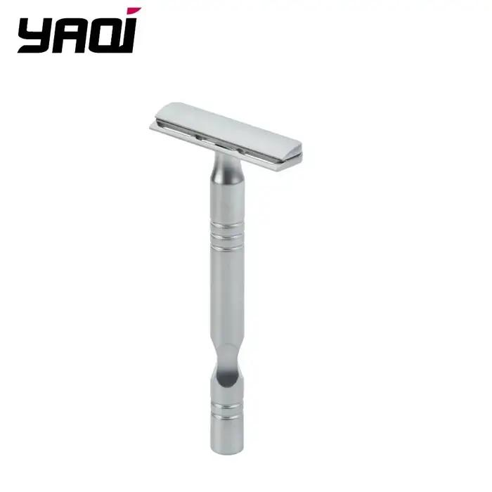 Rasoir YAQI couleur Chrome mat lame AC Excalibur à un seul tranchant hommes rasage sécurité rasoir à