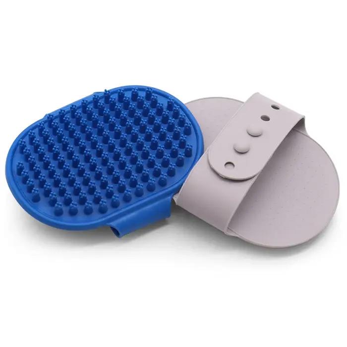 Brosse de toilettage multifonctionnelle en caoutchouc souple pour chiens et chats peigne de bain brosse anti-poil avec poignée réglable pour améliorer la routine de toilettage