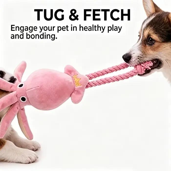Jouet interactif en forme de pieuvre pour chien, en plush, stimule l'autonomie et réduit l'ennui pour chiots occasions spéciales et quotidienne