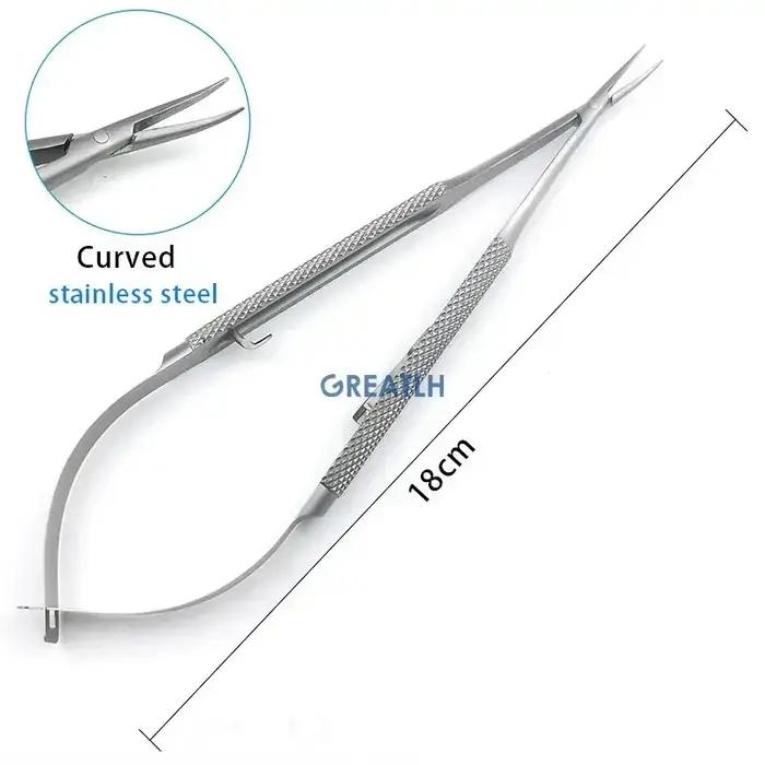 Castroviejo – porte-aiguille avec serrure, pointe droite/incurvée, pince à aiguille, Instrument opht