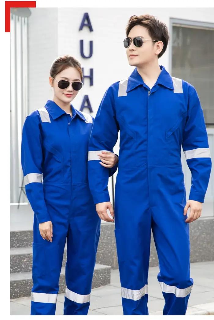 Combinaison de travail unisexe 100% coton drap fin pour sécurité et style en ensemble de travail construction réparation automobile occassions professionnelles