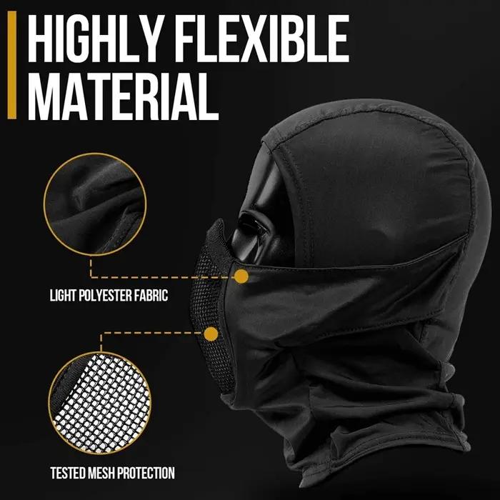 Hunting Mask Headgear Military Combat Balaclava Cap Tactical Half Face Steel Mes