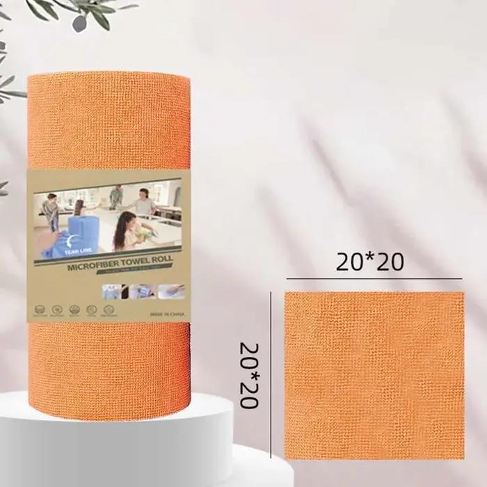 Rouleau de chiffons de nettoyage en microfibre détachables, torchons de cuisine réutilisables, chiff