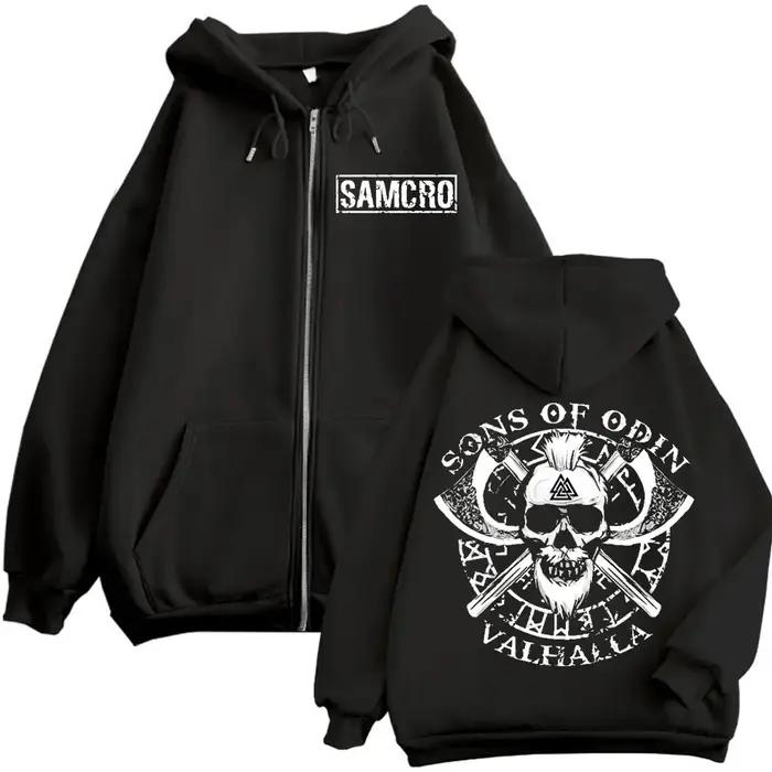 Sons of Anarchy – sweat à capuche avec fermeture éclair imprimée Double face pour hommes et femmes