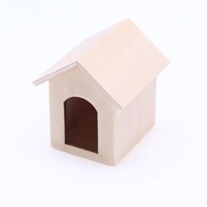 Mini chenil pour chien en bois 1:12 pour maison de poupée